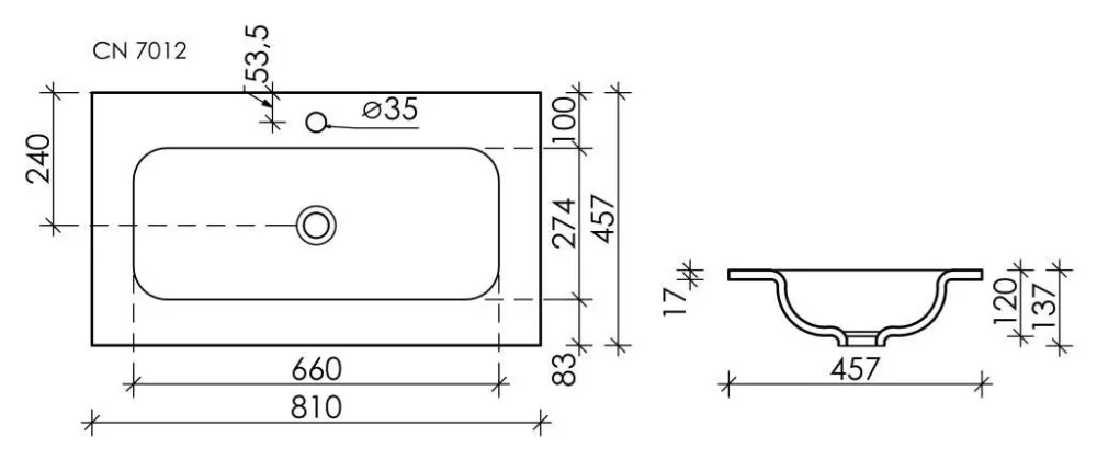 Мебельная раковина Ceramicanova Grace прямоугольная черная матовая 81 см CN7012MB Sancos — официальный сайт