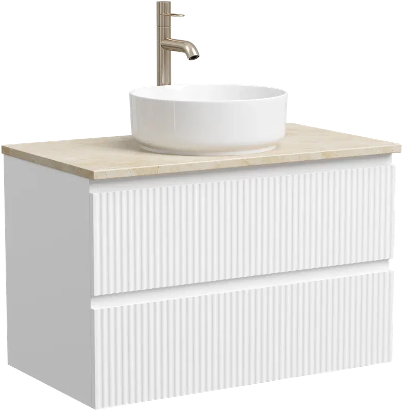 Тумба с раковиной Sancos Snob R 80 см, bianco, столешница бежевая, раковина CN5001 Sancos — официальный сайт
