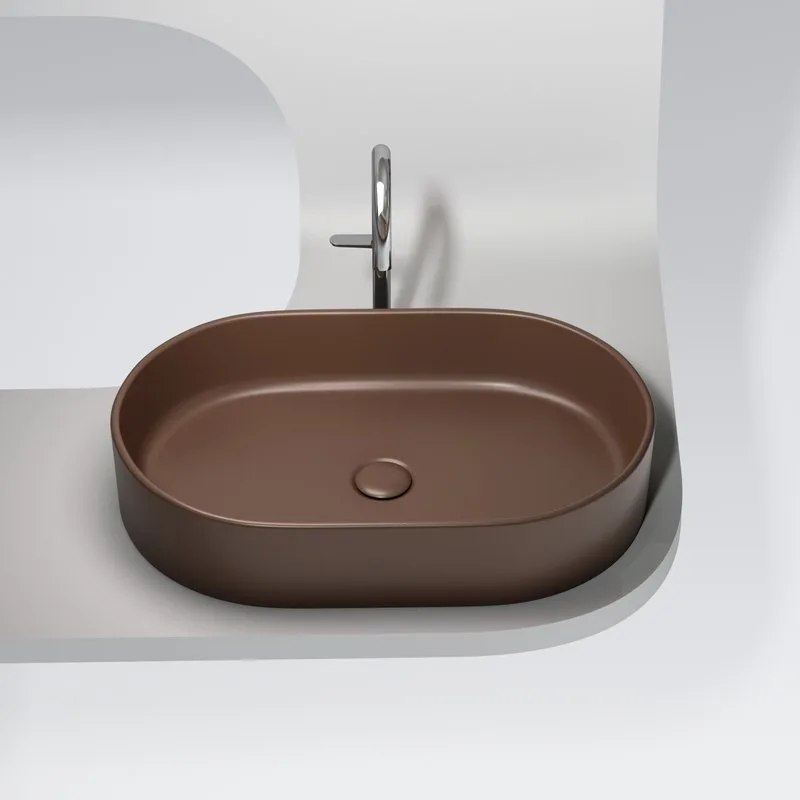Раковина Ceramicanova Element CN6048MDB темно-коричневая матовая Sancos — официальный сайт