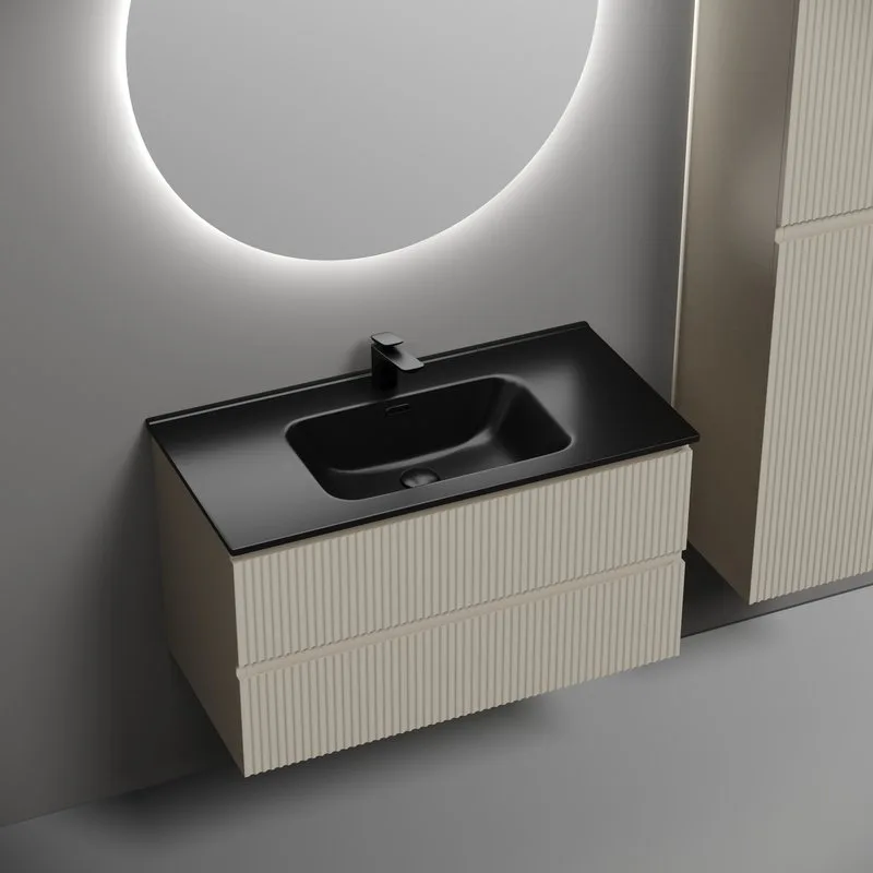 Тумба с раковиной Sancos Snob R 90 beige soft, раковина CN7002MB Sancos — официальный сайт