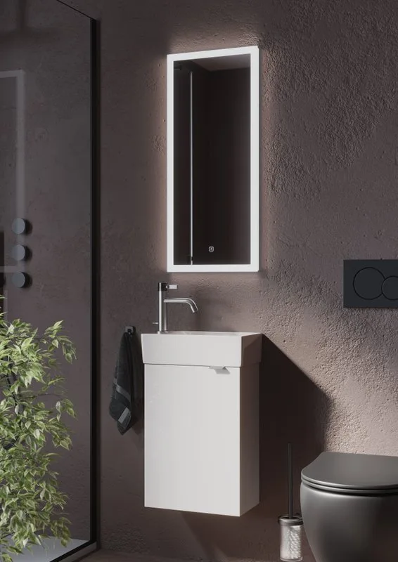 Тумба с раковиной Sancos Mini 35 L подвесная, белый глянец Sancos — официальный сайт