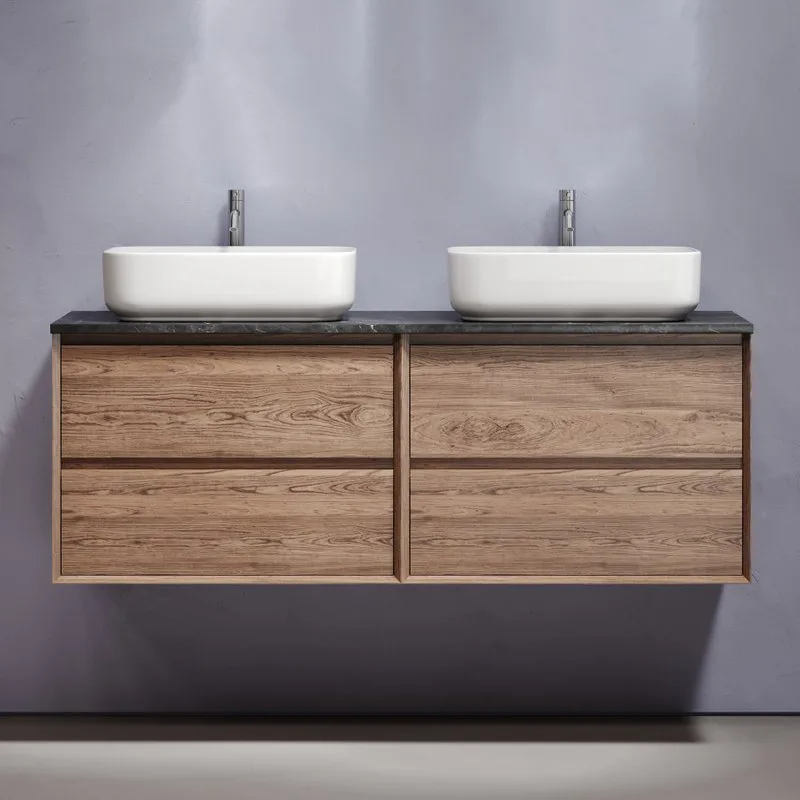 Тумба с раковиной Sancos Marmi 2.0 140 дуб чарльстон, столешница черный мрамор TT140A1X, раковина CN5043 Sancos — официальный сайт