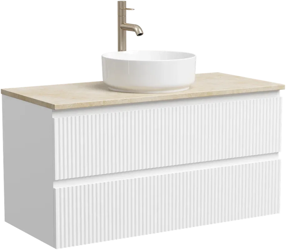 Тумба с раковиной Sancos Snob R 100 см, bianco, столешница бежевая, раковина CN5001 Sancos — официальный сайт