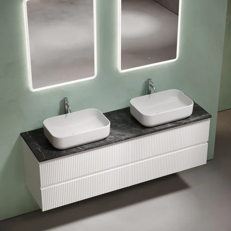 Столешница в ванную под раковину, из керамогранита Sancos Black Sky 160х46 c отверстием под смеситель TT160A1X Sancos — официальный сайт