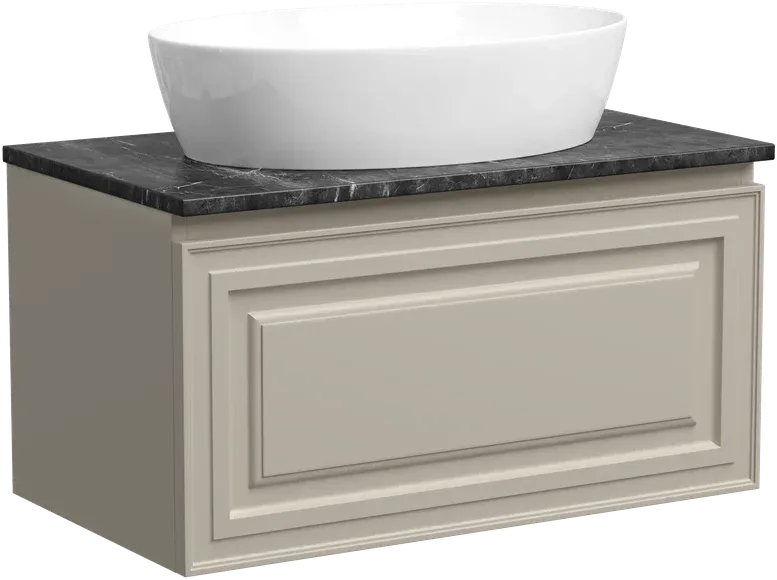 Тумба под раковину со столешницей Sancos Very 80 beige soft, столешница черный мрамор Sancos — официальный сайт