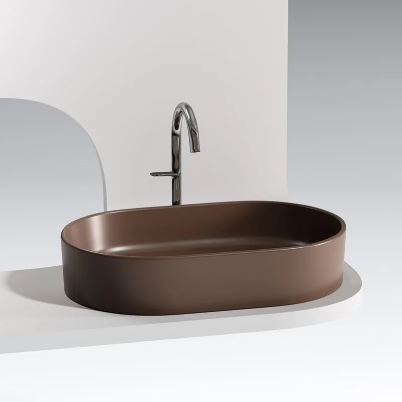 Раковина Ceramicanova Element CN6048MDB темно-коричневая матовая Sancos — официальный сайт