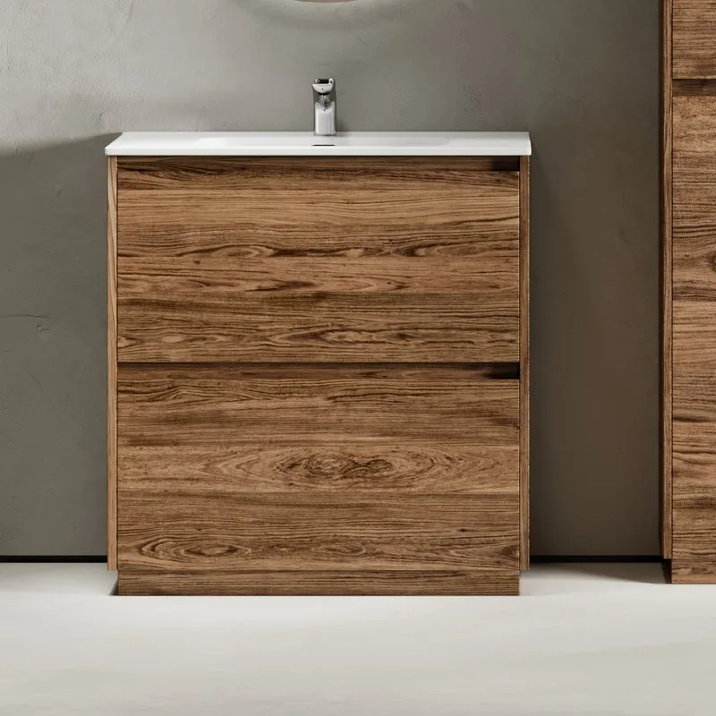 Тумба с раковиной Sancos Libra Floor 80 дуб чарльстон, белая раковина CN7005 Sancos — официальный сайт