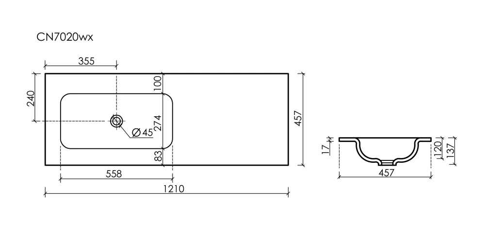 Мебельная раковина Ceramicanova Grace CN7020wx белый Sancos — официальный сайт