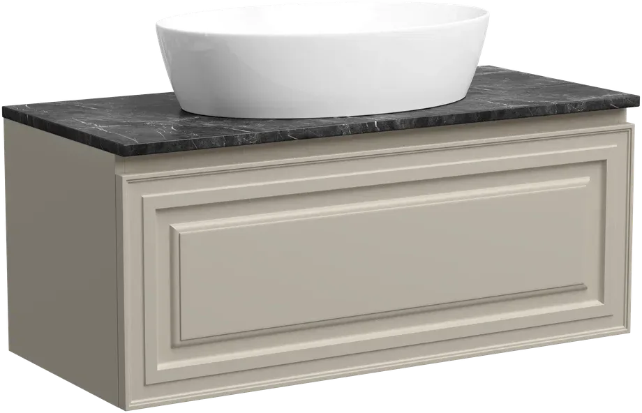 Тумба под раковину со столешницей Sancos Very 100 beige soft, столешница черный мрамор Sancos — официальный сайт
