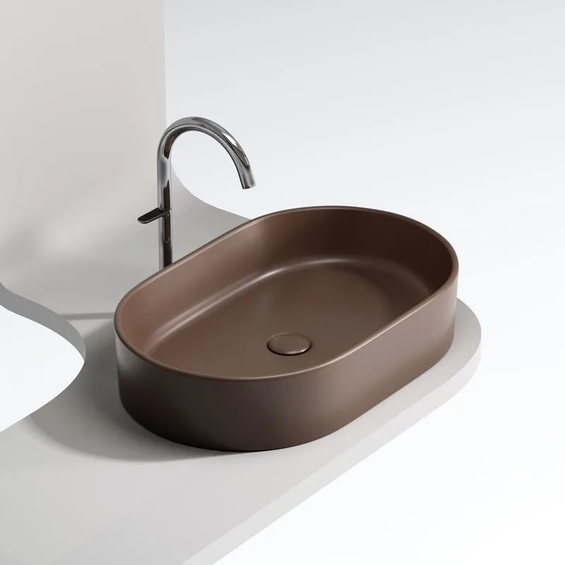 Раковина Ceramicanova Element CN6048MDB темно-коричневая матовая Sancos — официальный сайт