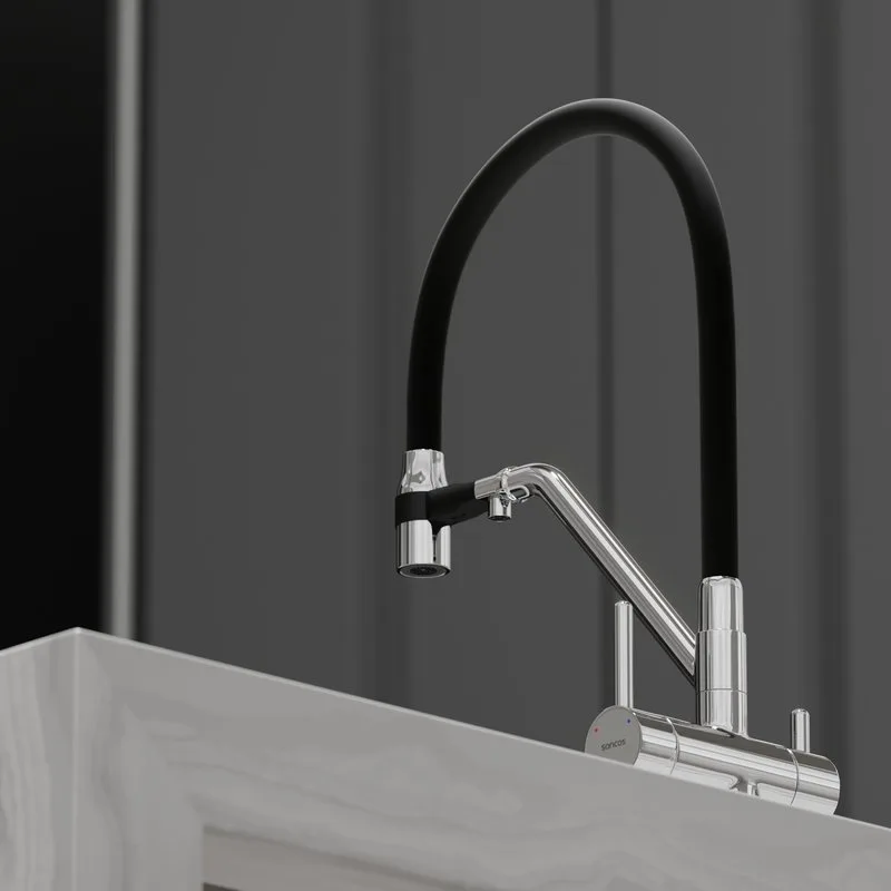 Смеситель для кухни Sancos Dora SC4003CH с гибким изливом, хром Sancos — официальный сайт