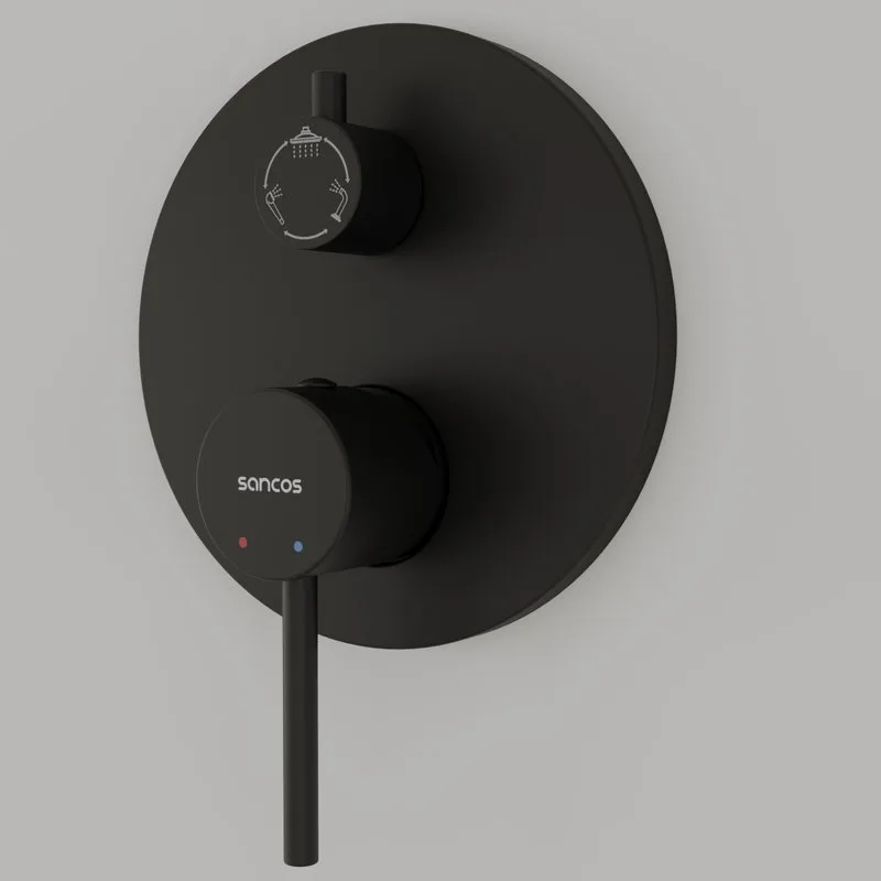 Душевой комплект Sancos Select SC3004MB черный матовый, С ВНУТРЕННЕЙ ЧАСТЬЮ Sancos — официальный сайт