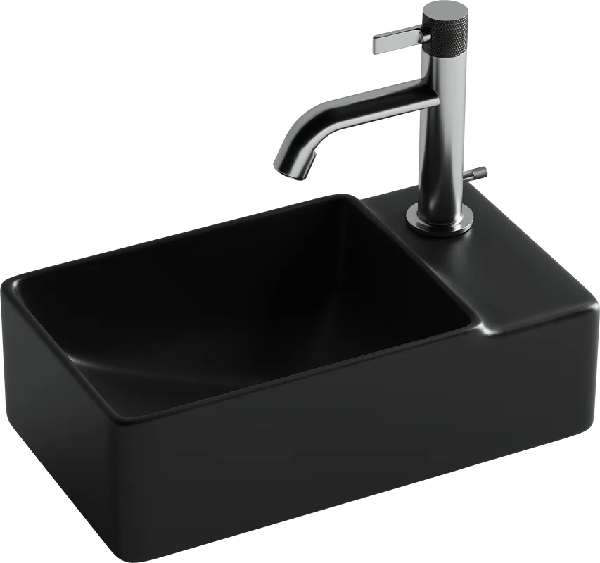Раковина маленькая в туалет Ceramicanova Element CN5045MB R черный матовый Sancos — официальный сайт