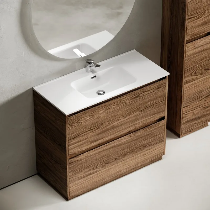 Тумба с раковиной Sancos Libra Floor 100 дуб чарльстон, белая раковина CN7003 Sancos — официальный сайт