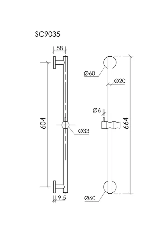 Душевая штанга Sancos SC9035CH хром Sancos — официальный сайт