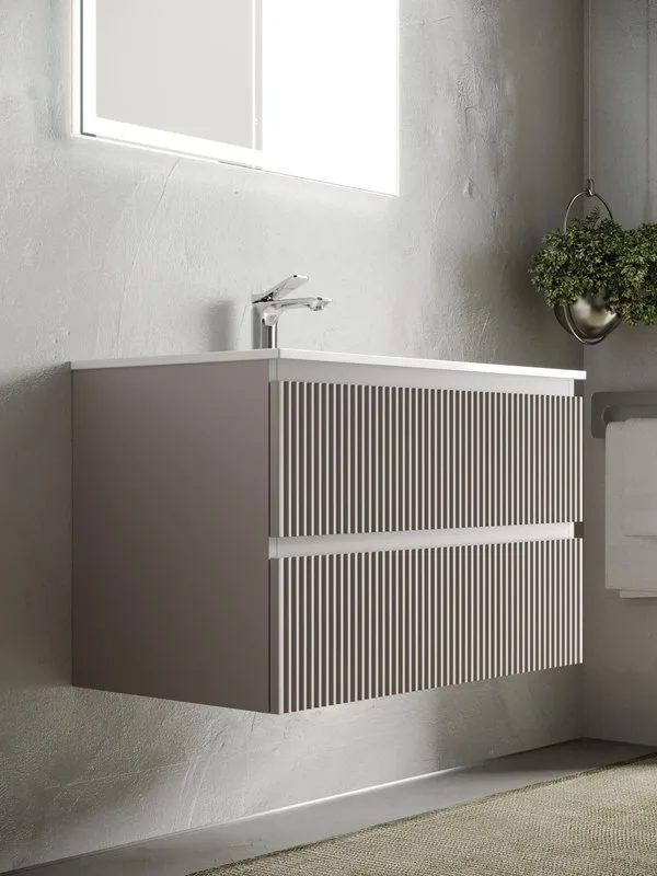 Тумба под раковину Sancos Snob R 80 подвесная Doha soft (пыльная роза), SNR80SM Sancos — официальный сайт