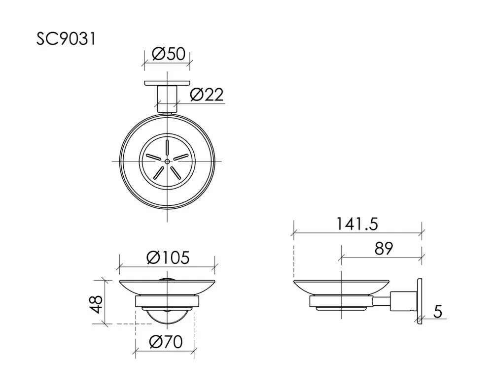 Мыльница Sancos Base SC9031GG вороненая сталь Sancos — официальный сайт
