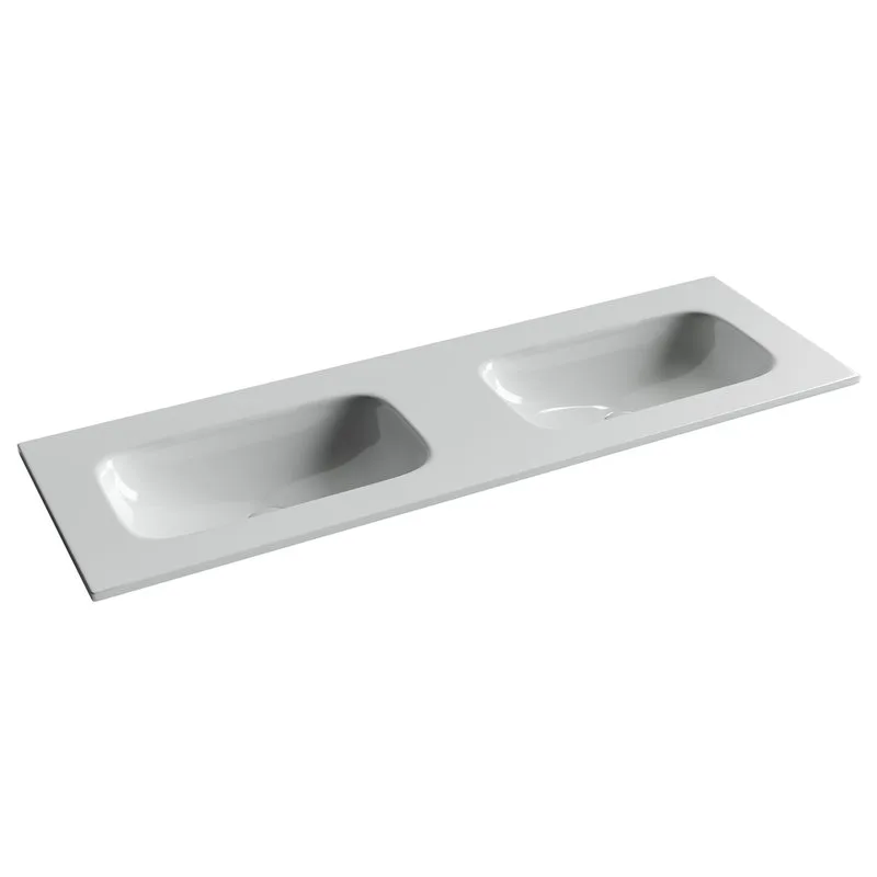 Мебельная раковина Ceramicanova Grace прямоугольная 141см с двумя чашами без отверстий под смеситель CN7022wx Sancos — официальный сайт