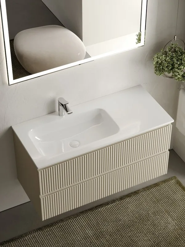 Тумба с раковиной Sancos Snob R 100 см, L, beige soft Sancos — официальный сайт