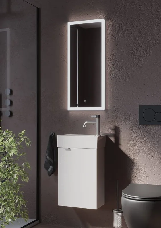 Тумба с раковиной Sancos Mini 35 R подвесная, белый глянец Sancos — официальный сайт