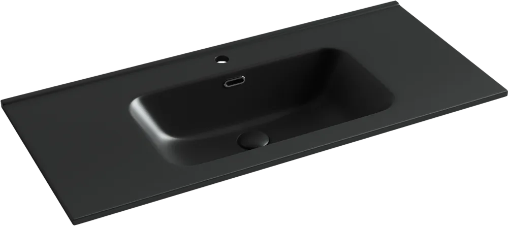 Тумба с раковиной Sancos Libra Floor 100 белый глянец, черная раковина CN7003MB Sancos — официальный сайт