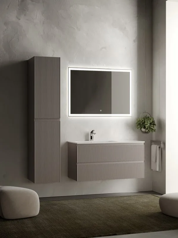 Тумба под раковину Sancos Snob R 100 подвесная Doha soft (пыльная роза), SNR100LSM Sancos — официальный сайт