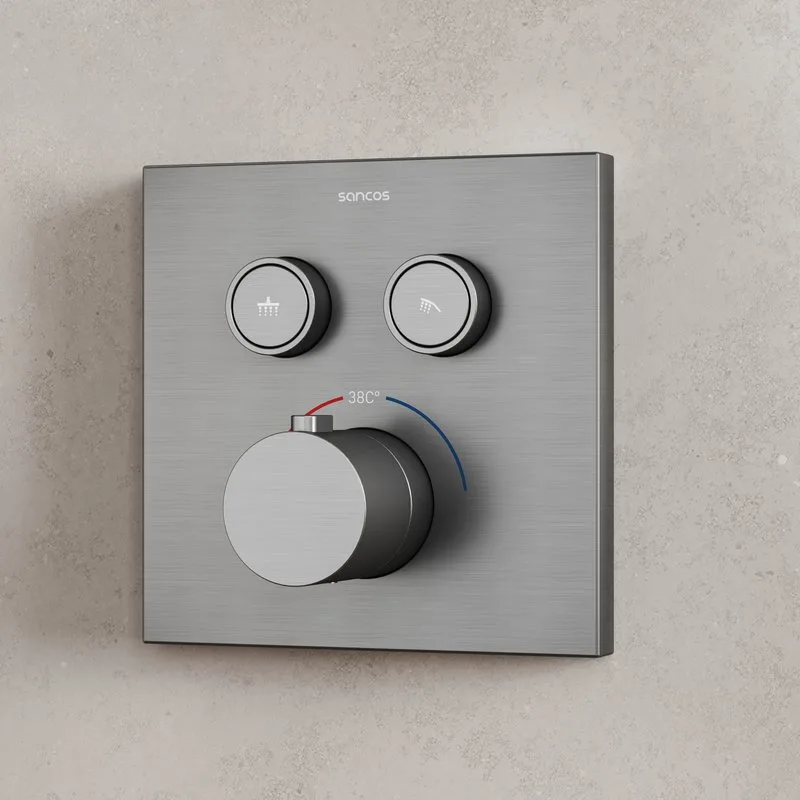 Душевой комплект Sancos Linn SC9022GG С ВНУТРЕННЕЙ ЧАСТЬЮ, вороненая сталь Sancos — официальный сайт