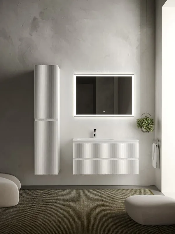 Тумба под раковину Sancos Snob R 100 подвесная Bianco (белый), SNR100LW Sancos — официальный сайт