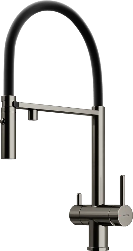 Смеситель для кухни Sancos Imola SC4010GG с гибким изливом, вороненая сталь Sancos — официальный сайт