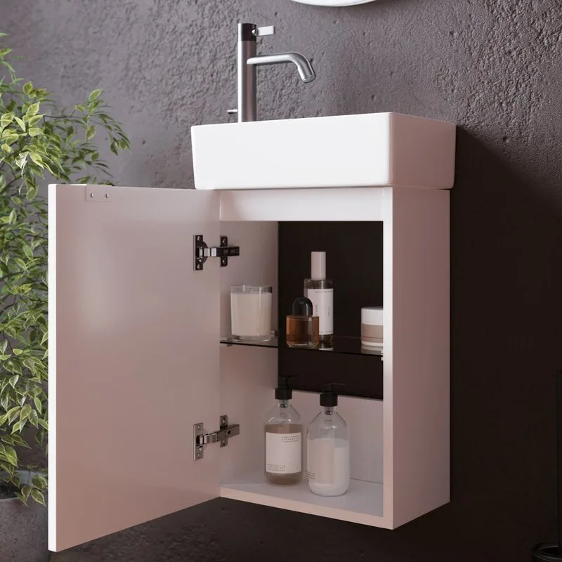 Тумба с раковиной Sancos Mini 35 L подвесная, белый глянец Sancos — официальный сайт