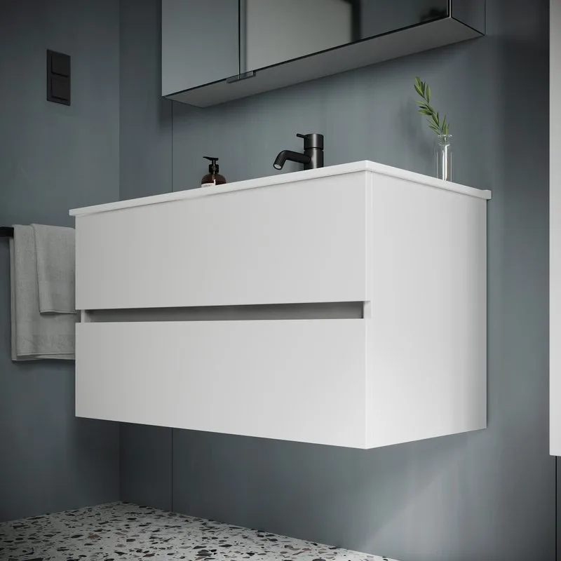 Тумба с раковиной Sancos Urban 90 см белый глянец Sancos — официальный сайт