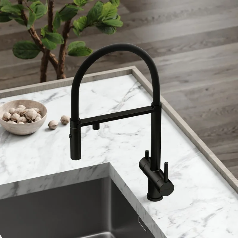 Смеситель для кухни Sancos Imola SC4010MB с гибким изливом, черный матовый Sancos — официальный сайт