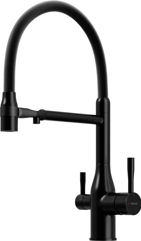 Смеситель для кухни Sancos Garda SC4009MB с гибким изливом, матовый черный Sancos — официальный сайт