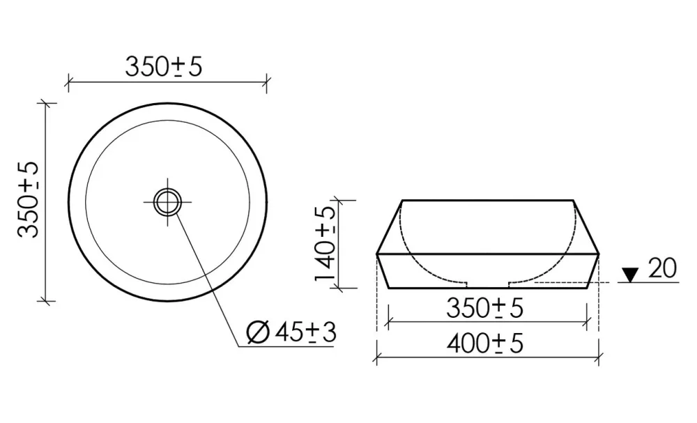 Раковина накладная Ceramicanova Maya круглая 40 см цвет белый матовый CN12004MW Sancos — официальный сайт