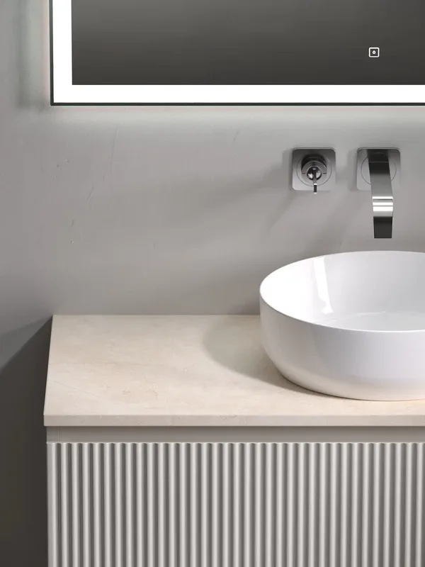 Тумба под раковину со столешницей Sancos Snob R 100 beige soft, столешница бежевая Sancos — официальный сайт