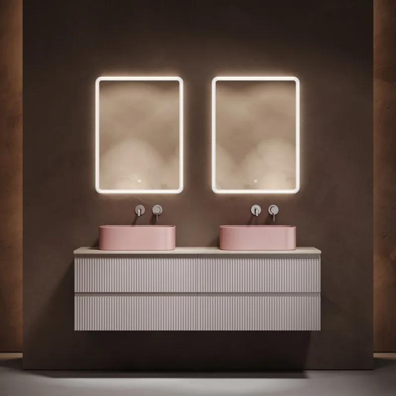 Тумба с раковиной Sancos Snob R 160 doha soft, столешница бежевая TT160A2, раковина CN6052MP Sancos — официальный сайт