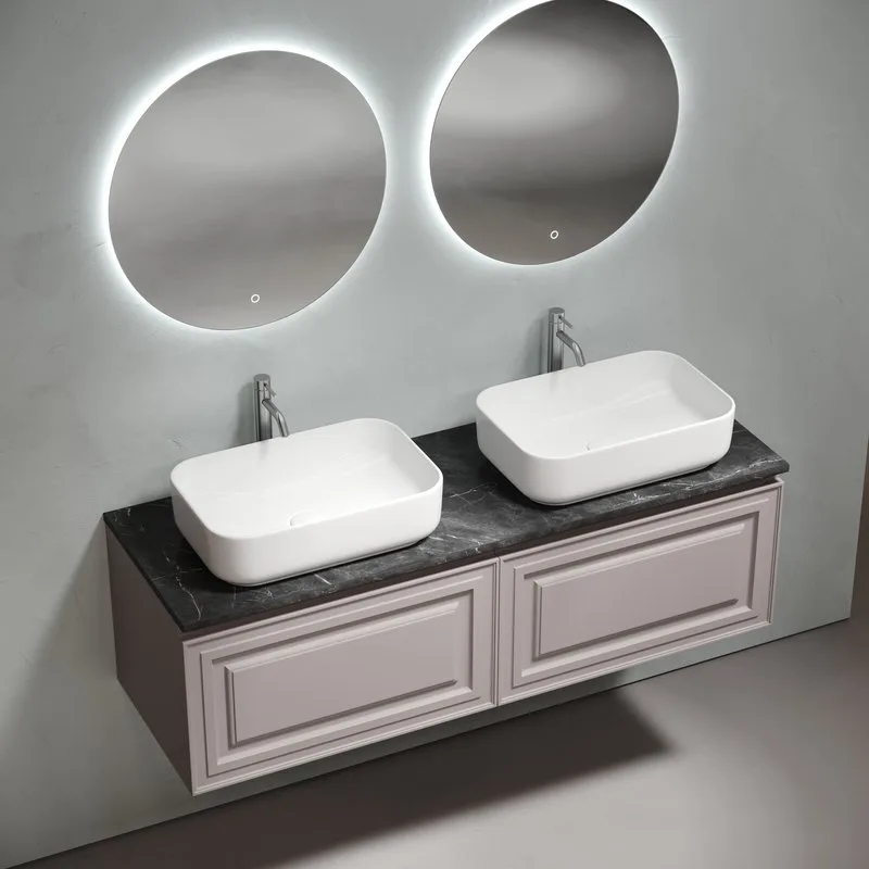 Тумба с раковиной Sancos Very 140 doha soft, столешница черный мрамор TT140A1X, раковина CN5043 Sancos — официальный сайт