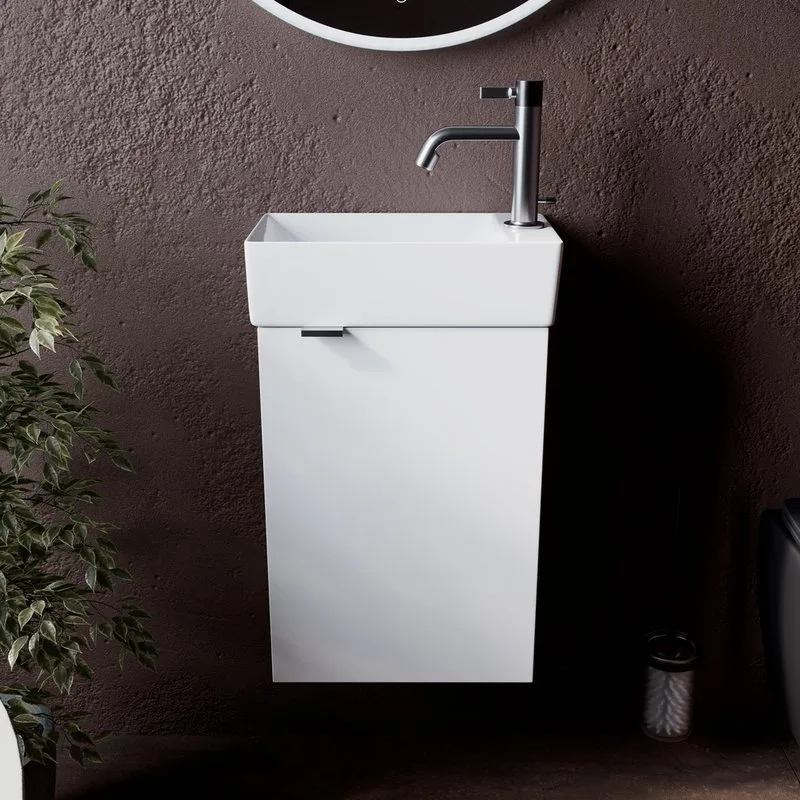 Тумба с раковиной Sancos Mini 35 R подвесная, белый глянец Sancos — официальный сайт